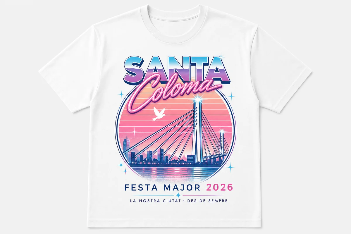Camiseta Retro Miami Vice con puente y atardecer rosa